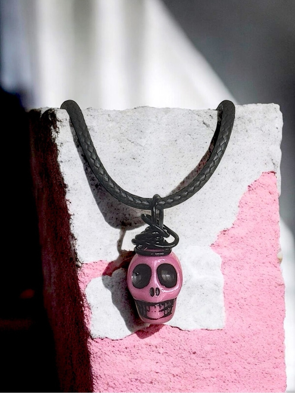 5 For $25💫Whimsygoth Pink Skull Pendant Necklace